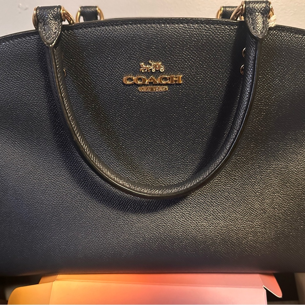 Coach navy blue Leather Satchel - Coach New York